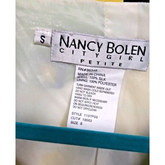 Nancy Bolen City Girl Blazer Jacket 100% Silk PS Relaxed abstract geometric - Picture 6 of 7